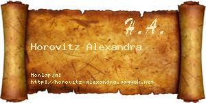 Horovitz Alexandra névjegykártya